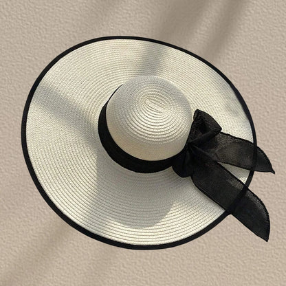 Women's Oversized Brim Straw Hat – Summer Sun Protection Beach Hat