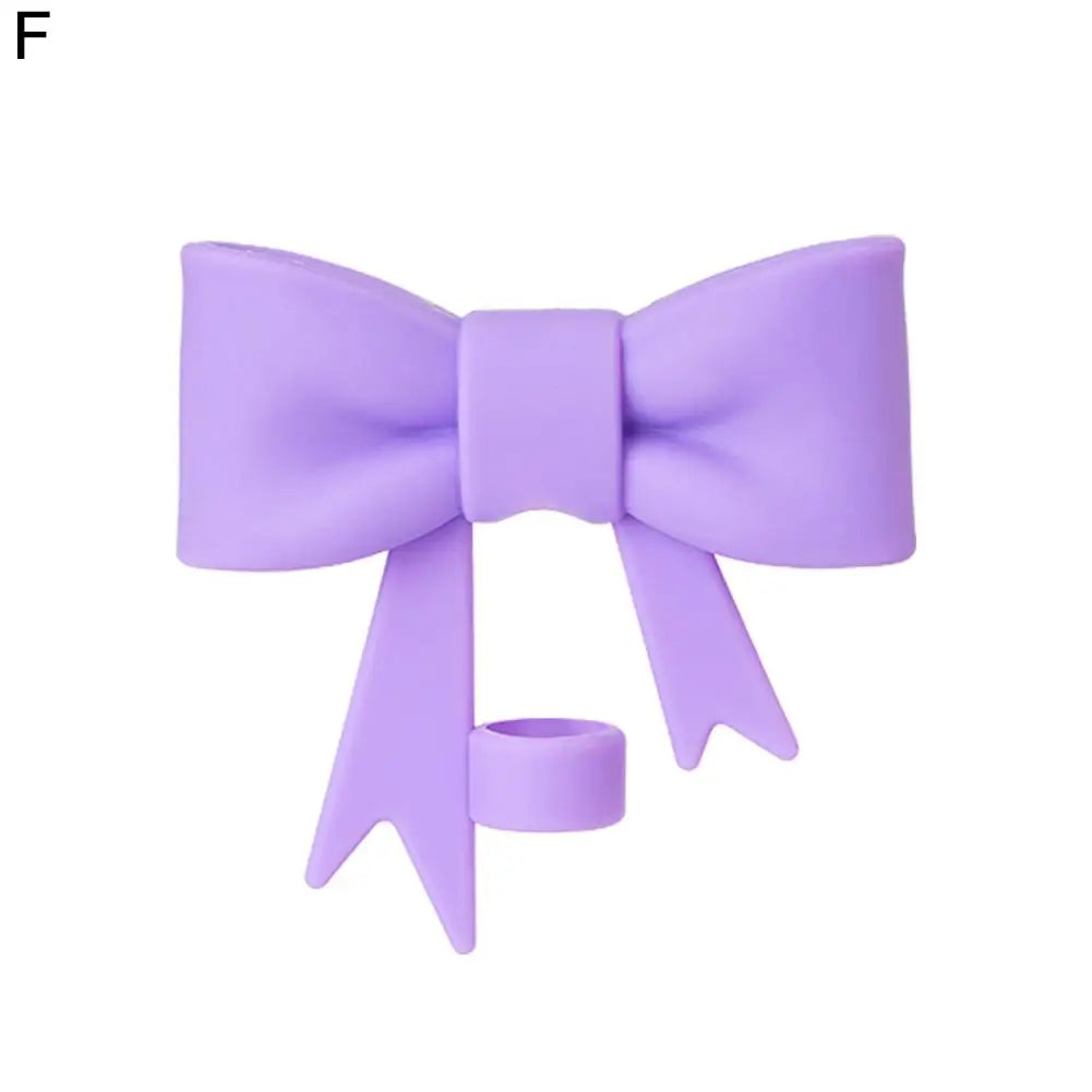 Lovely Bow Straw Covers – Reusable Silicone Toppers for 30/40oz Tumbler