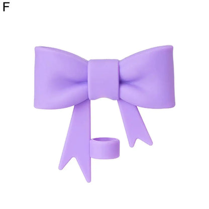 Lovely Bow Straw Covers – Reusable Silicone Toppers for 30/40oz Tumbler