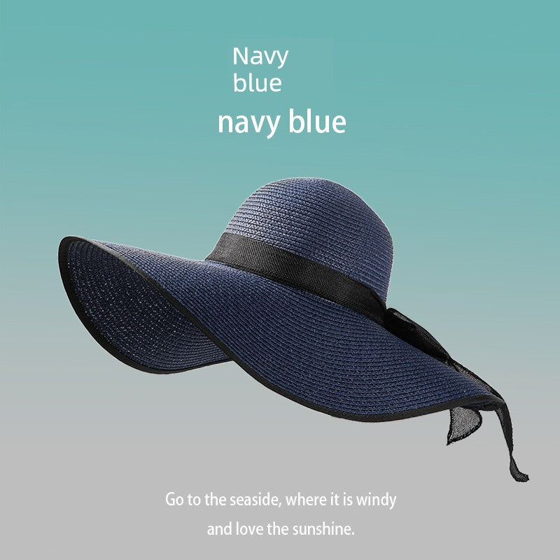 Summer Female Seaside Travel Easiest for Match Wide Brim Sun Straw Hat