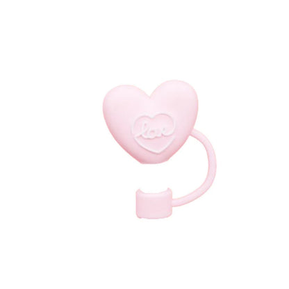 10mm Heart Straw Covers – Kawaii Anti-Spill Silicone Toppers for 30/40oz tumbler