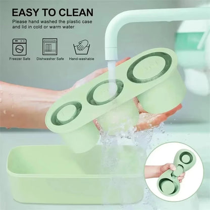 Silicone Ice Mold with Lid – Cylinder Shape for Tumblers, Freezer Bin for Drinks & Cocktails
