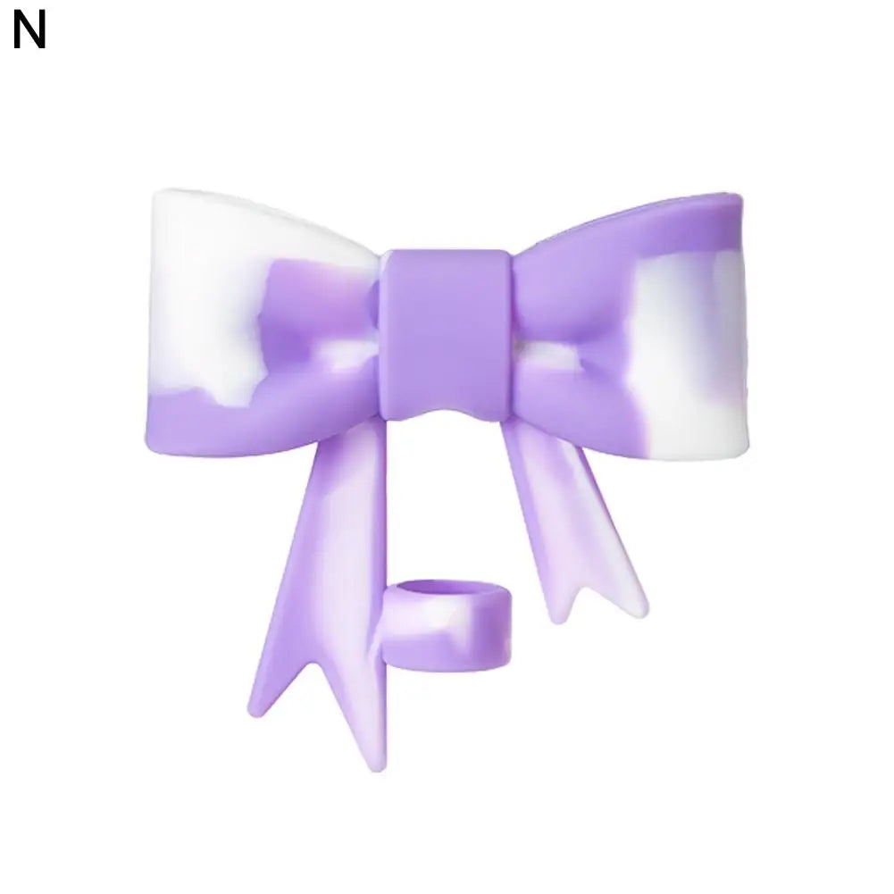 Lovely Bow Straw Covers – Reusable Silicone Toppers for 30/40oz Tumbler