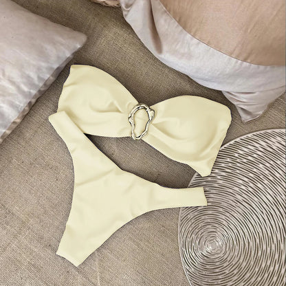 Sexy Push-Up Bandeau Bikini – Brazilian Thong Micro Swimsuit for Women