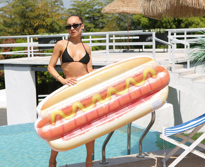 Hot Dog & Burger Pool Float – Fun Inflatable Mattress