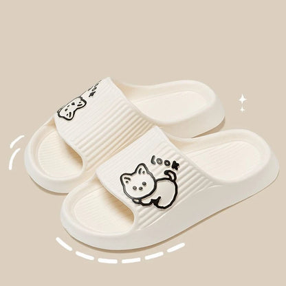 Women’s Summer Cat Cartoon Slippers – Non-Slip Platform Sandals