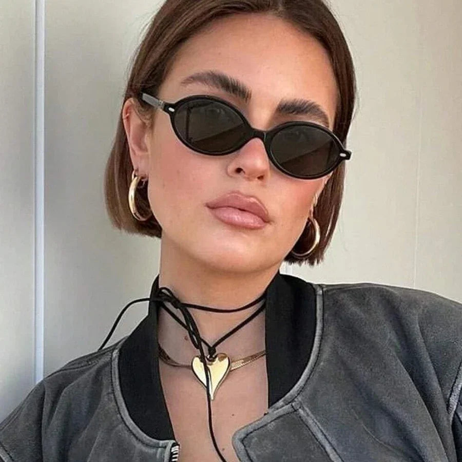 Retro Small Oval Sunglasses – Unisex Vintage Shades