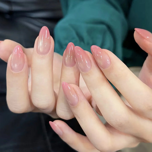 Flower French Almond No. 11 press-on nails
