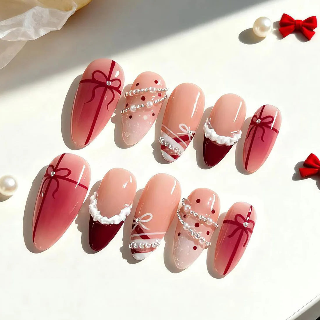 Holiday Glitter Almond No. 20 press-on nails