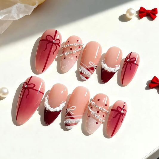 Holiday Glitter Almond No. 20 press-on nails