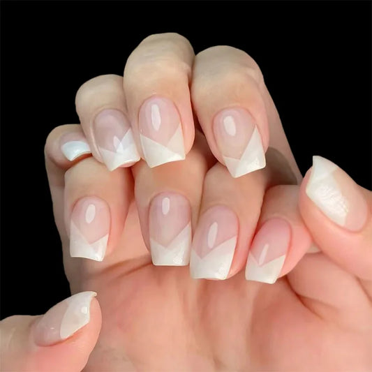 Nude Cat Eye French No. 25 press-on nails