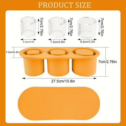 Silicone Ice Mold with Lid – Cylinder Shape for Tumblers, Freezer Bin for Drinks & Cocktails