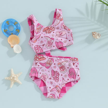 Toddler Girls Swimsuit – Cute Cartoon Bikini Set (1-4 Years)