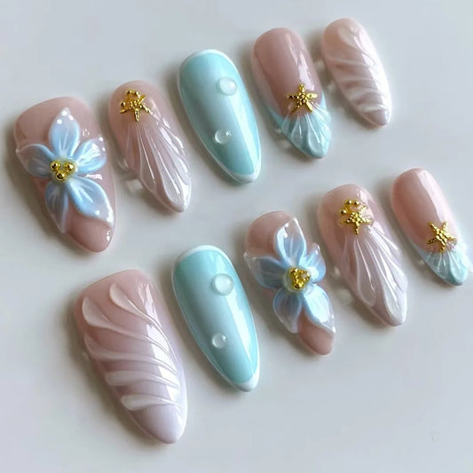 Kawaii Flower Almond No. 05 press-on nails