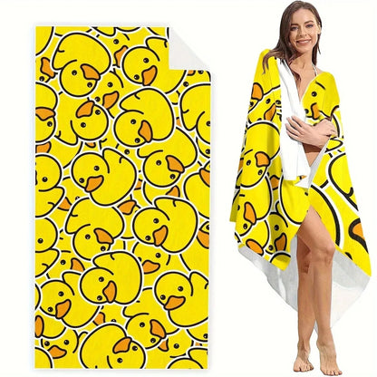 Extra Large Quick-Dry Microfiber Beach Towel – Chic Duck Design