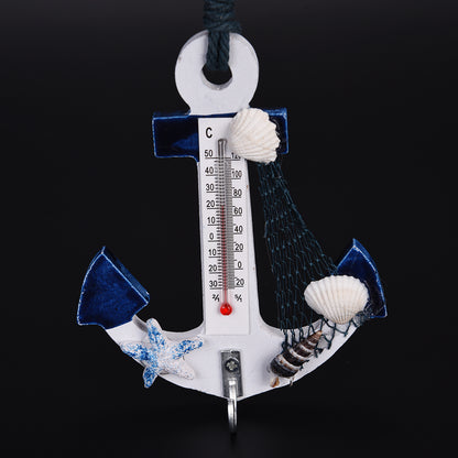 Wooden Anchor Thermometer – Nautical Wall Decor