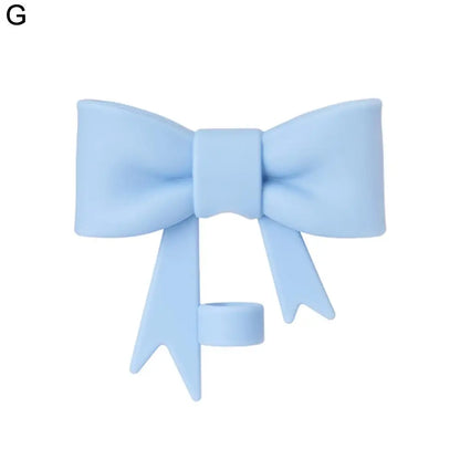 Lovely Bow Straw Covers – Reusable Silicone Toppers for 30/40oz Tumbler