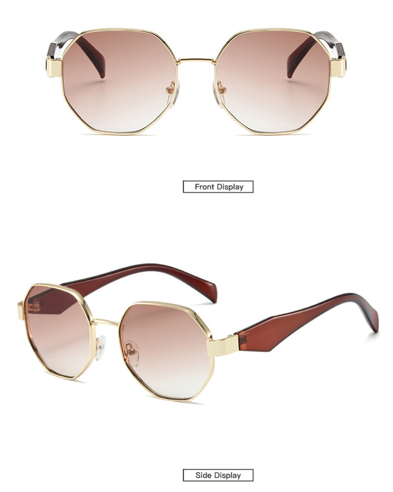 Retro Polygonal Metal Sunglasses – Fashion UV400 Eyewear