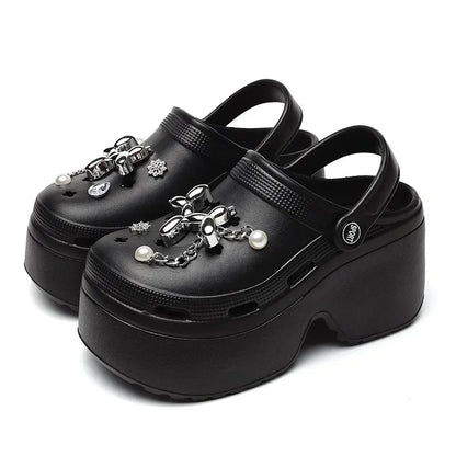Women’s Cloud Clog Slippers – High Heel Platform Sandals