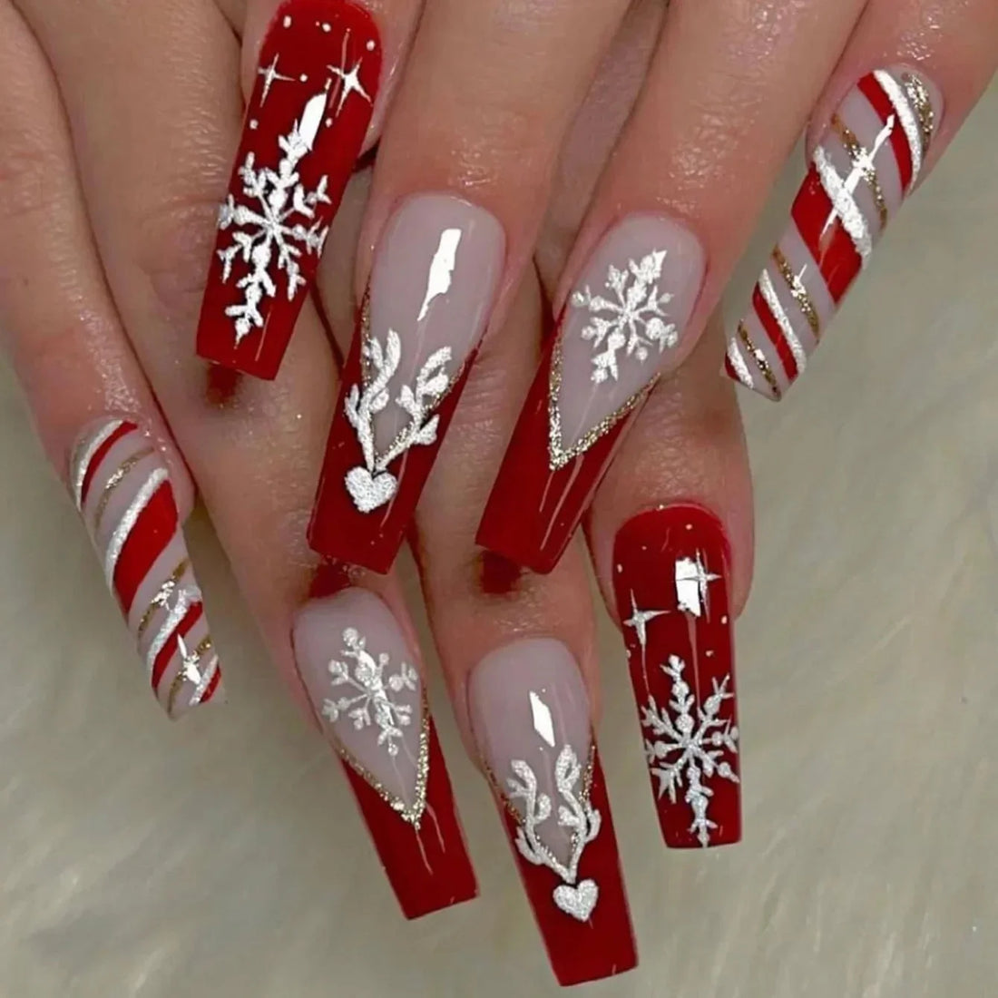 Holiday Glitter Almond No. 14 press-on nails
