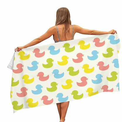 Extra Large Quick-Dry Microfiber Beach Towel – Chic Duck Design