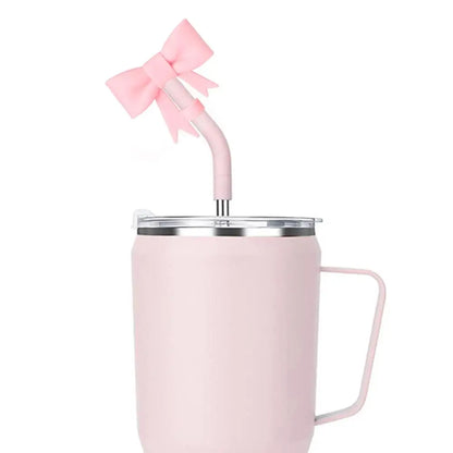Lovely Bow Straw Covers – Reusable Silicone Toppers for 30/40oz Tumbler