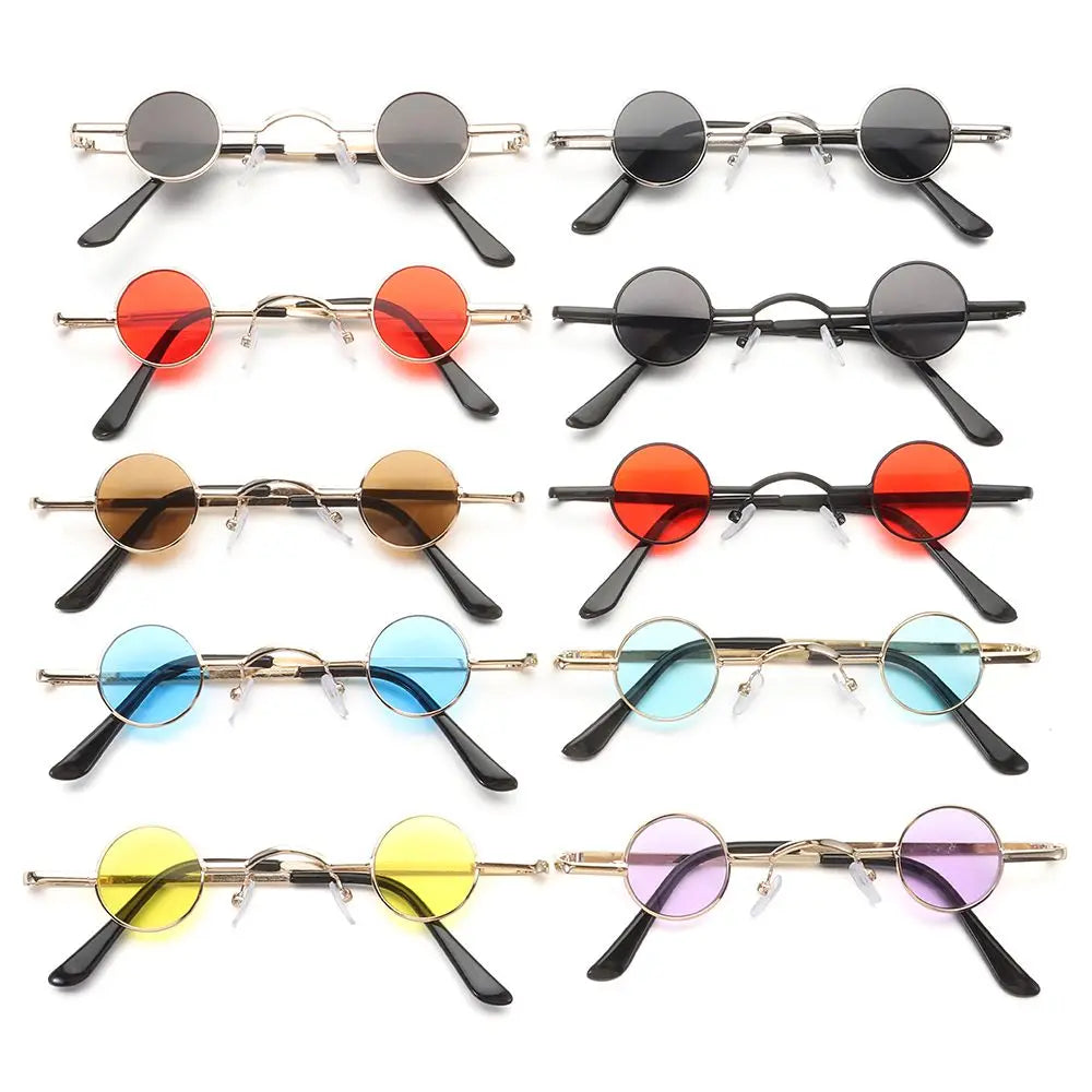 Small Round Rock Punk Sunglasses – Ultra Metal Frame Hip Hop Shades