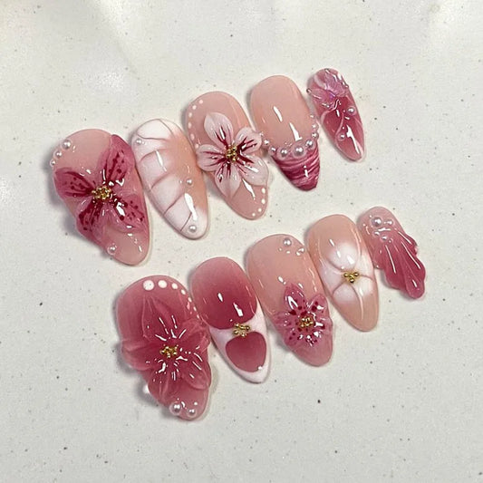 Kawaii Flower Almond No. 04 press-on nails