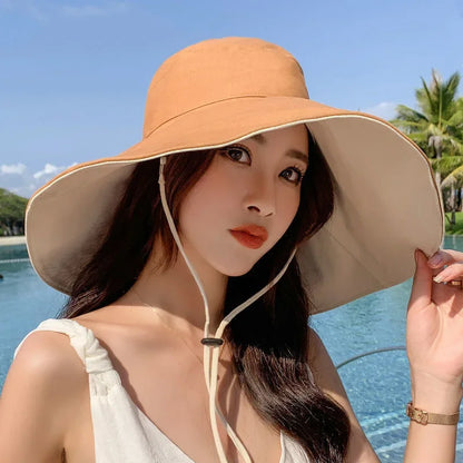 Wide Brim UPF 50+ Sun Hat – Women's Anti-UV Protection Beach & Hiking Hat