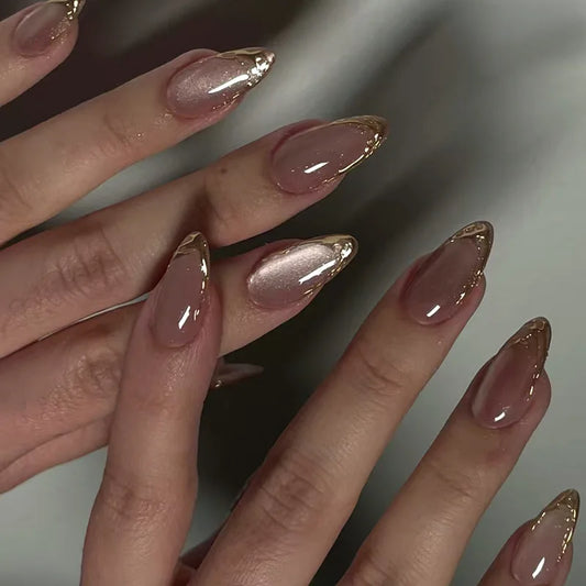 Metallic Cat Eye Almond No. 02 press-on nails