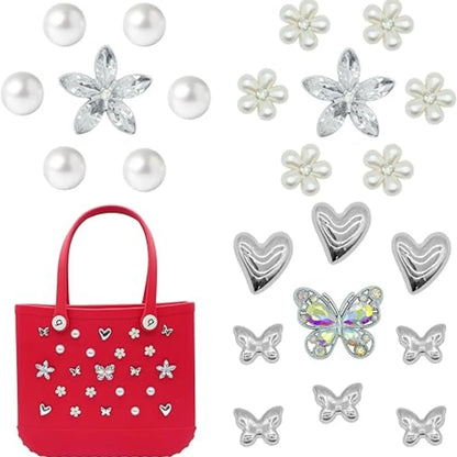 Beach Bag Charms – Pearls, Love, Butterfly & Chain for Simply Southern