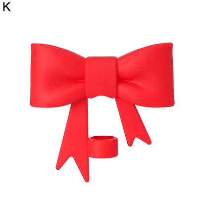 Lovely Bow Straw Covers – Reusable Silicone Toppers for 30/40oz Tumbler