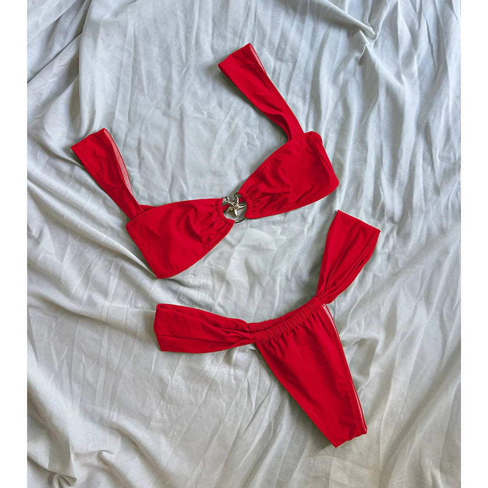 Sexy Push-Up Starfish Bikini – Brazilian Thong Swimsuit for Women