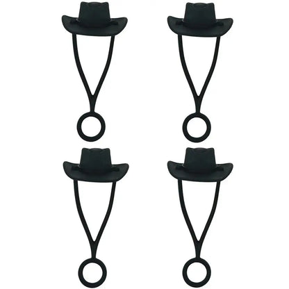 Silicone Cowboy Hat Straw Covers – Cap Compatible for 30/40oz Tumbler, Cowgirl Topper Lid Accessories