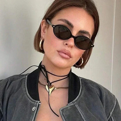 Retro Small Oval Sunglasses – Unisex Vintage Shades