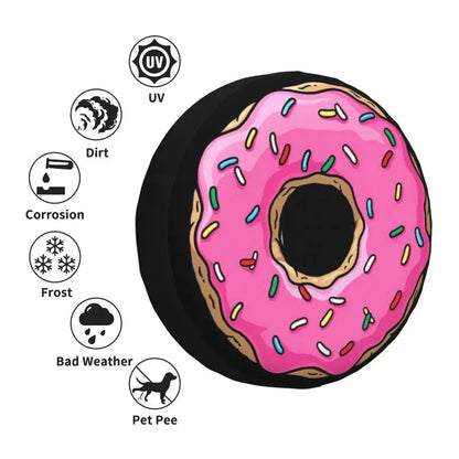 Custom Pink Donut Spare Tire Cover – Fits 14" 15" 16" Wheels