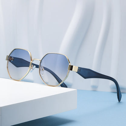 Retro Polygonal Metal Sunglasses – Fashion UV400 Eyewear