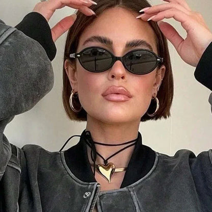 Retro Small Oval Sunglasses – Unisex Vintage Shades