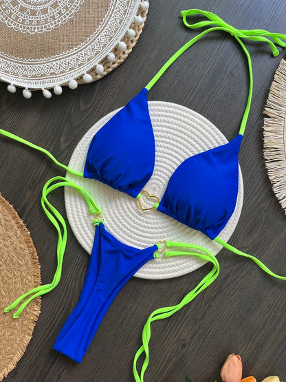 Sexy Halter Bikini Set – Brazilian Thong Swimwear