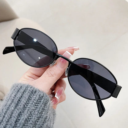 Fashion Oval Sunglasses – Retro Trend Metal Frame UV400 Eyewear