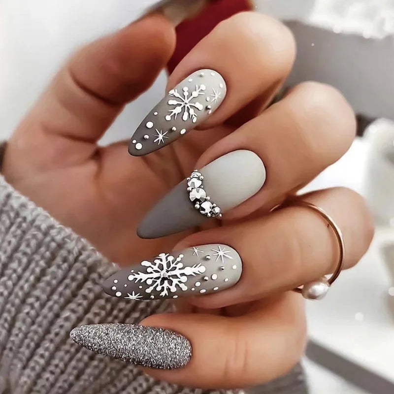 Holiday Glitter Almond No. 17 press-on nails