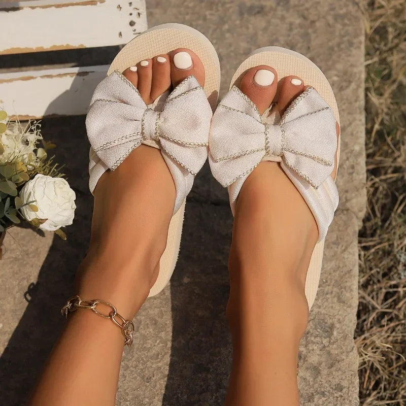 Ceeprints Women's Flower Bow Slides