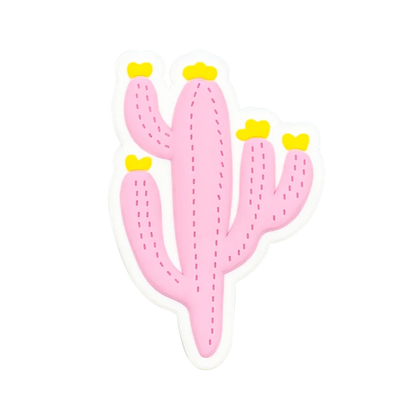 1/12PCS Pink Charms – Cactus, Flower, Flamingo & Bow for Beach Bags