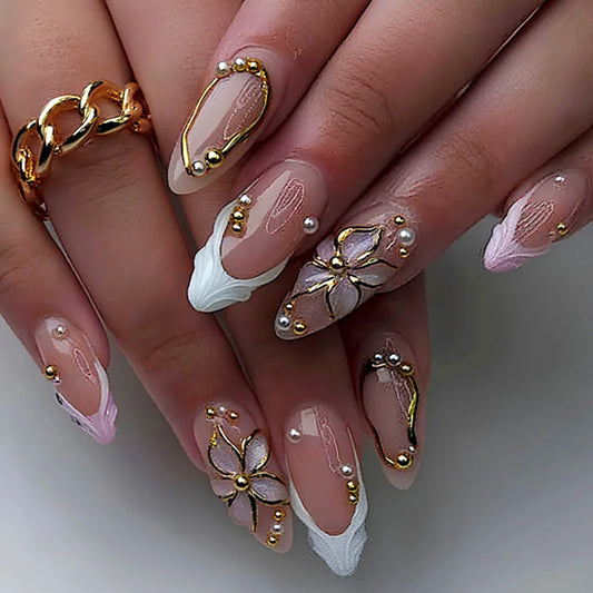 Kawaii Flower Almond No. 01 press-on nails