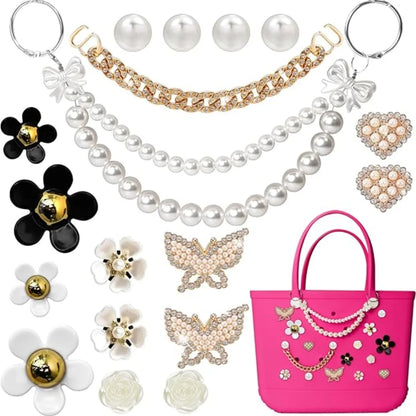 Beach Bag Charms – Pearls, Love, Butterfly & Chain for Simply Southern