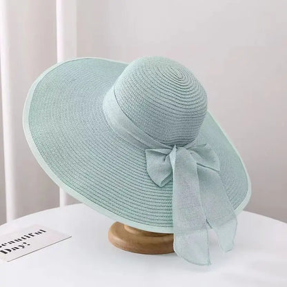 Wide Brim Straw Hat for Women – Retro French Summer Sun Hat