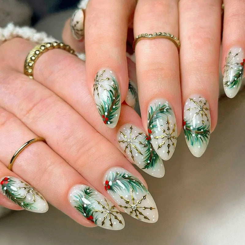 Holiday Glitter Almond No. 11 press-on nails