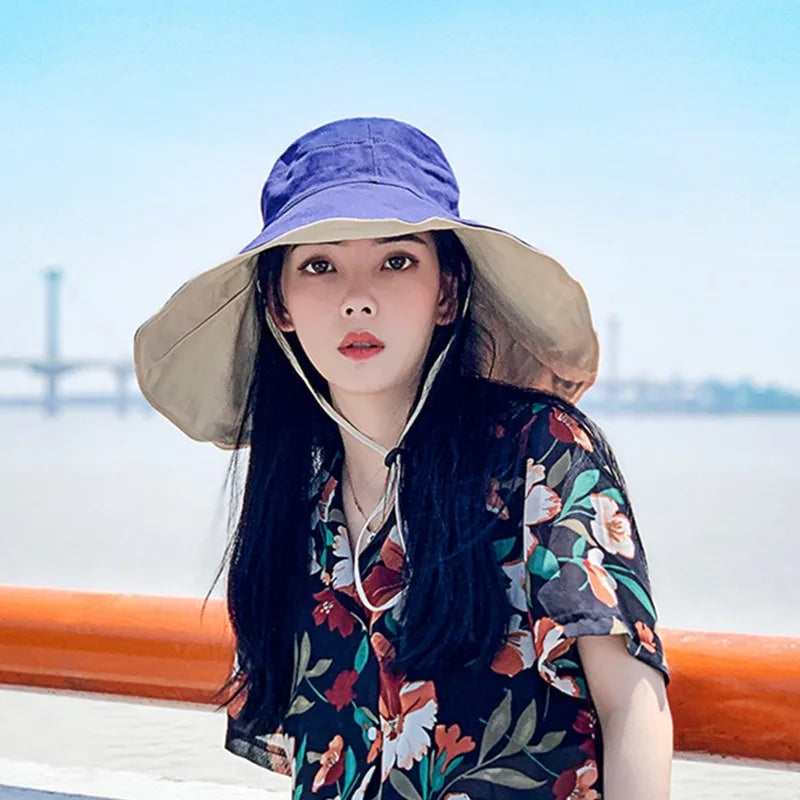 Wide Brim UPF 50+ Sun Hat – Women's Anti-UV Protection Beach & Hiking Hat