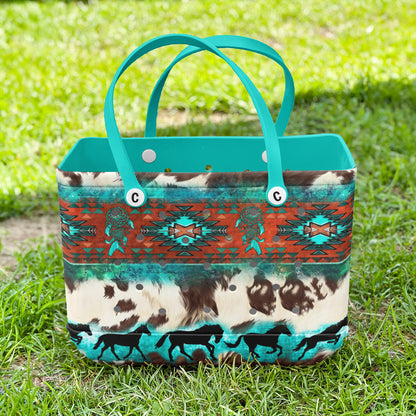 Ceeprints Cee™ Bag Aztec Turquoise And Cowhide