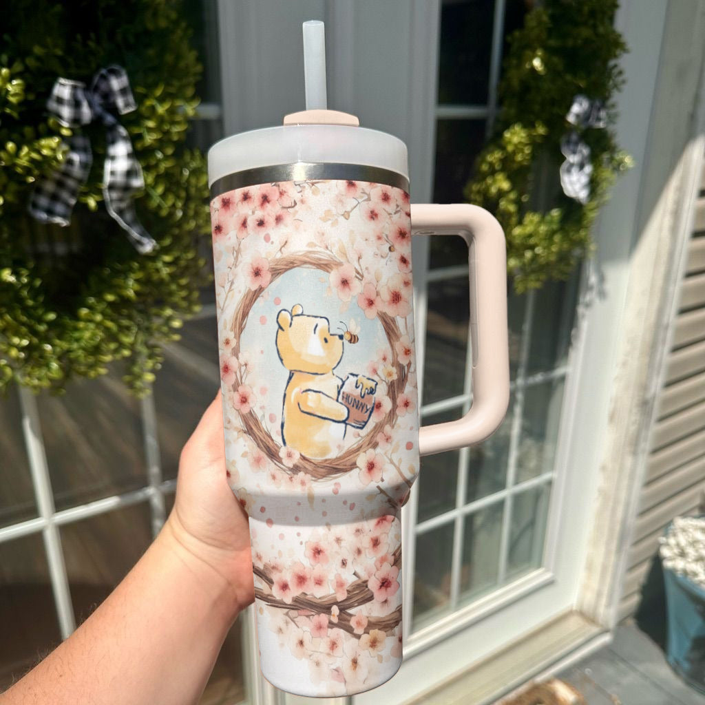 Ceeprints Tumbler Cherry Blossom Bear